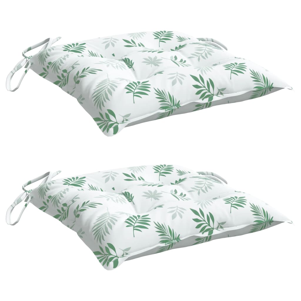 Stoelkussens 2 st bladpatroon 40x40x7 cm stof is nu te koop bij PeponiXL, paradijselijk wonen!