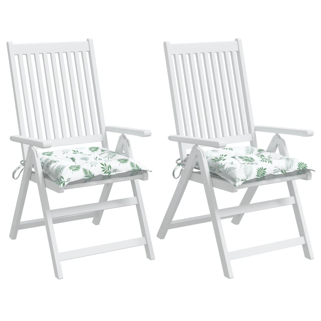 Stoelkussens 2 st bladpatroon 40x40x7 cm stof is nu te koop bij PeponiXL, paradijselijk wonen!