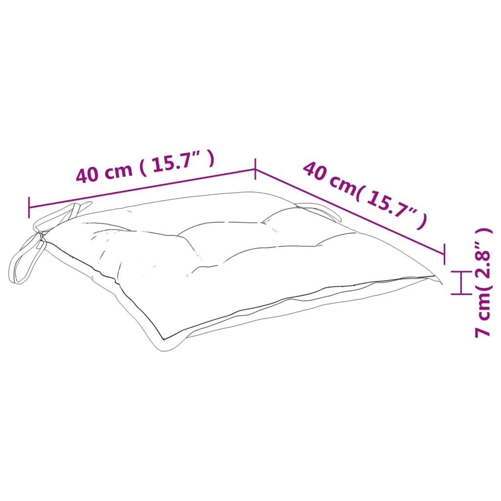 Stoelkussens 2 st bladpatroon 40x40x7 cm stof is nu te koop bij PeponiXL, paradijselijk wonen!