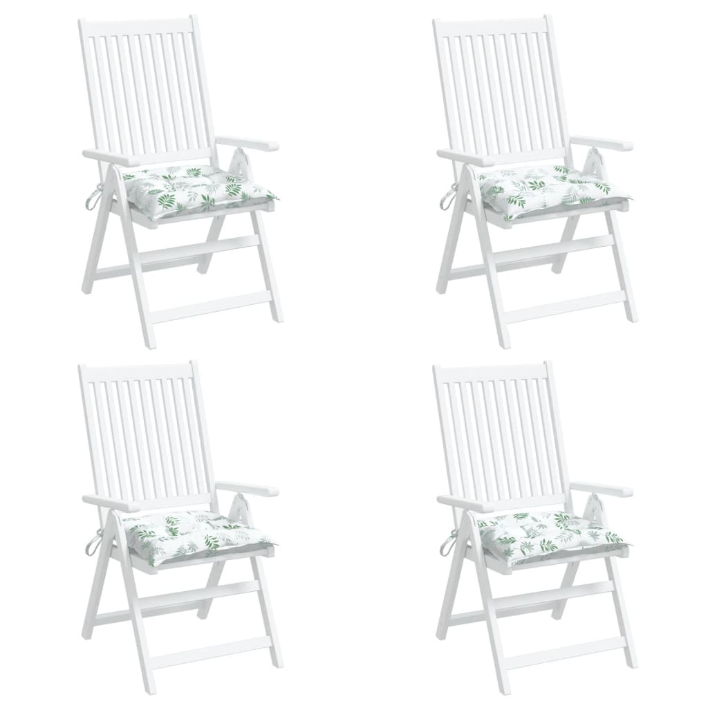 Stoelkussens 4 st bladpatroon 40x40x7 cm stof is nu te koop bij PeponiXL, paradijselijk wonen!