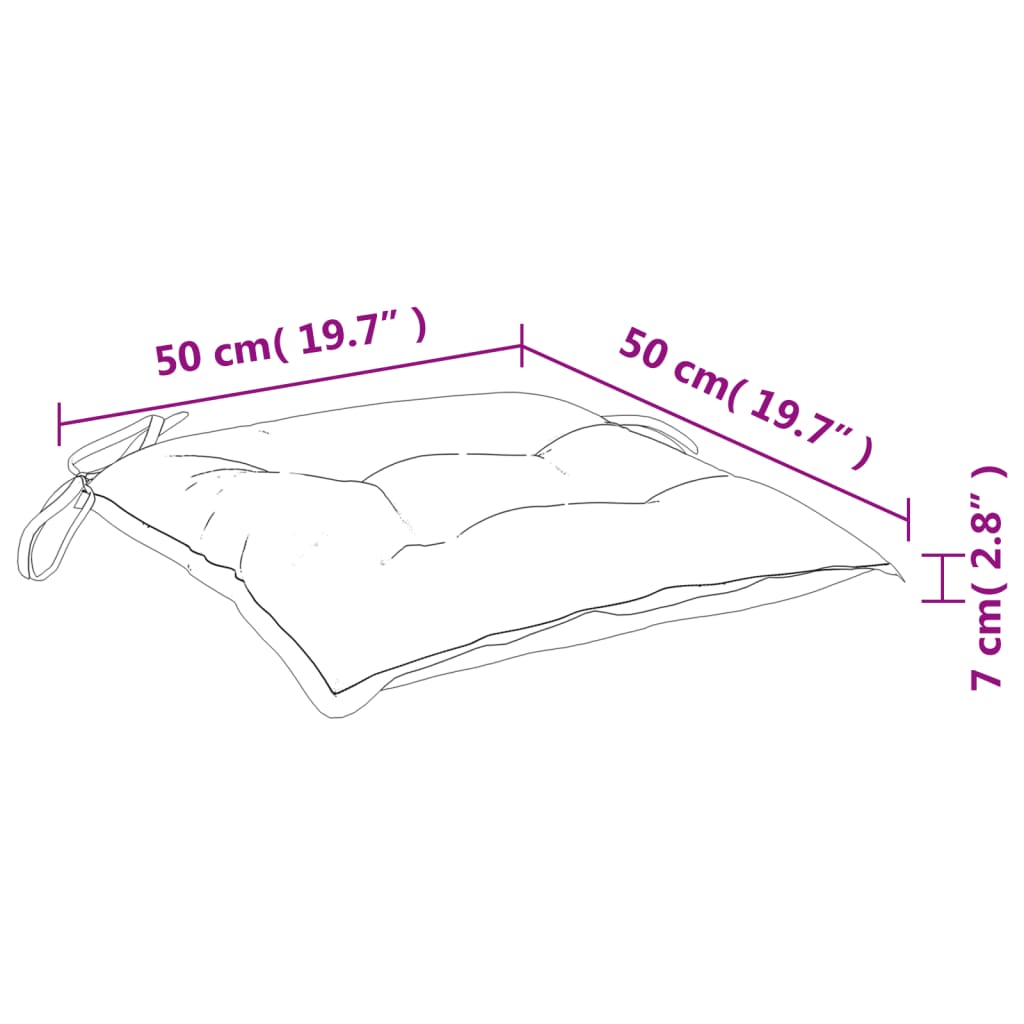 Stoelkussens 2 st 50x50x7 cm stof ruitpatroon zwart is nu te koop bij PeponiXL, paradijselijk wonen!