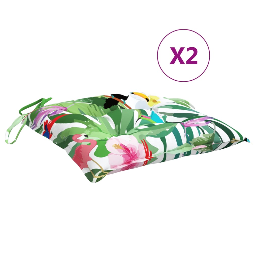 Stoelkussens 2 st 50x50x7 cm stof meerkleurig is nu te koop bij PeponiXL, paradijselijk wonen!
