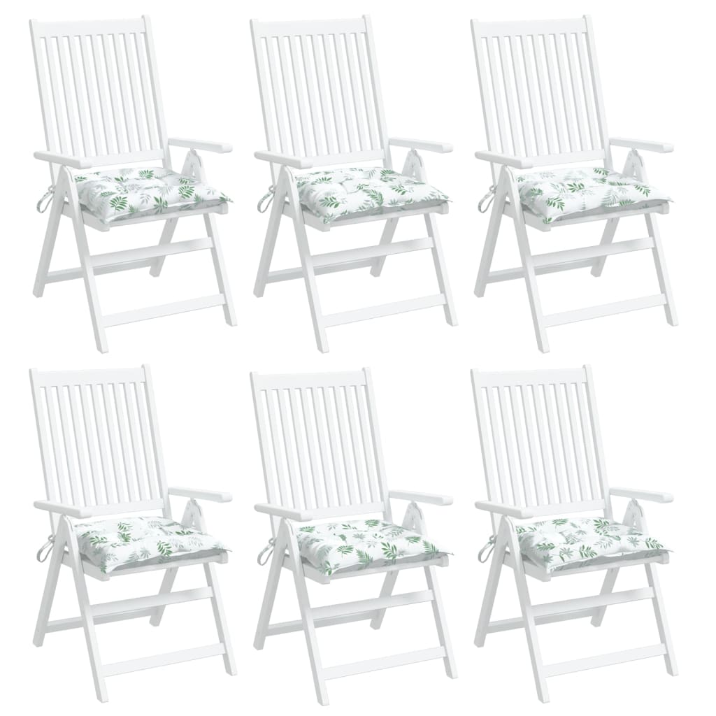 Stoelkussens 6 st 50x50x7 cm stof bladpatroon is nu te koop bij PeponiXL, paradijselijk wonen!