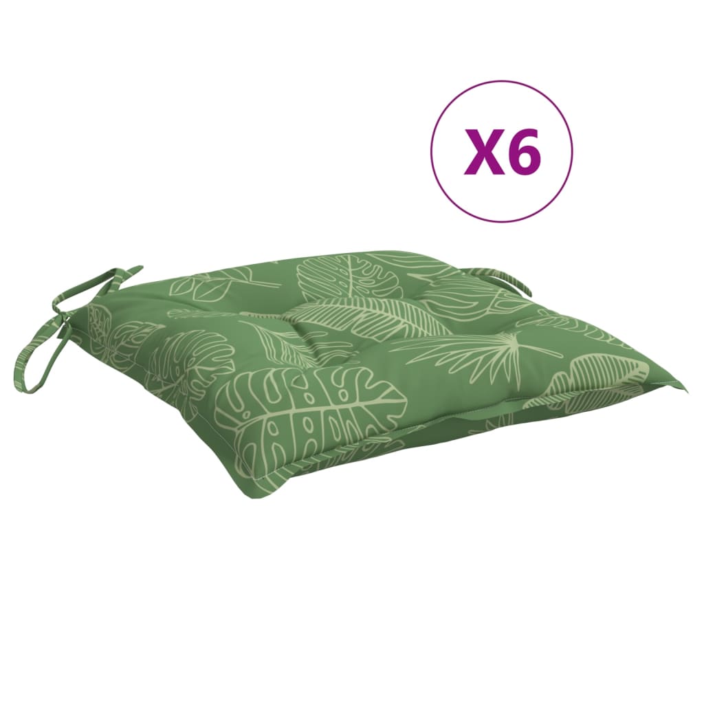 Stoelkussens 6 st bladpatroon 50x50x7 cm stof is nu te koop bij PeponiXL, paradijselijk wonen!