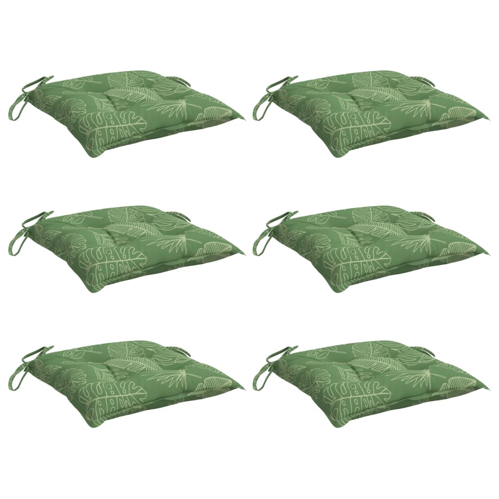 Stoelkussens 6 st bladpatroon 50x50x7 cm stof is nu te koop bij PeponiXL, paradijselijk wonen!