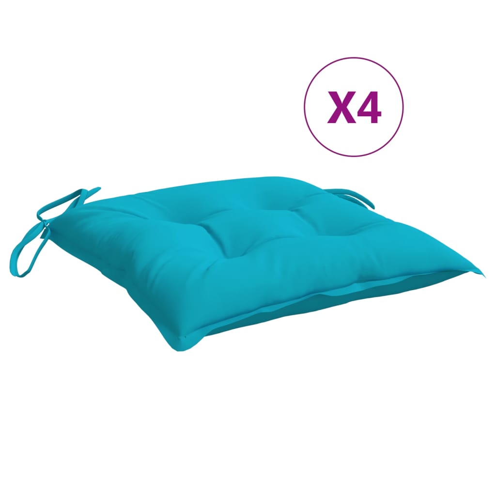 Stoelkussens 4 st 50x50x7 cm stof turquoise is nu te koop bij PeponiXL, paradijselijk wonen!