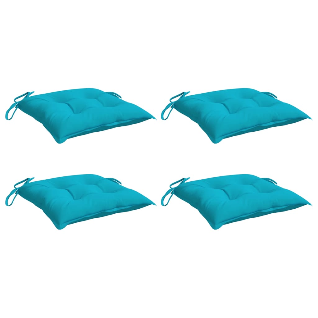 Stoelkussens 4 st 50x50x7 cm stof turquoise is nu te koop bij PeponiXL, paradijselijk wonen!
