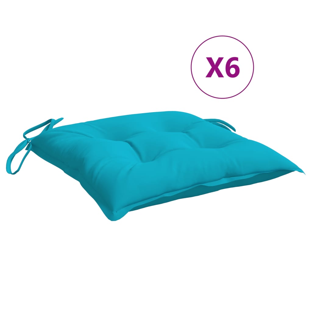 Stoelkussens 6 st 50x50x7 cm stof turquoise is nu te koop bij PeponiXL, paradijselijk wonen!
