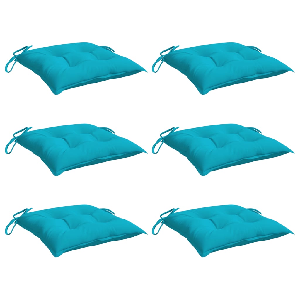 Stoelkussens 6 st 50x50x7 cm stof turquoise is nu te koop bij PeponiXL, paradijselijk wonen!
