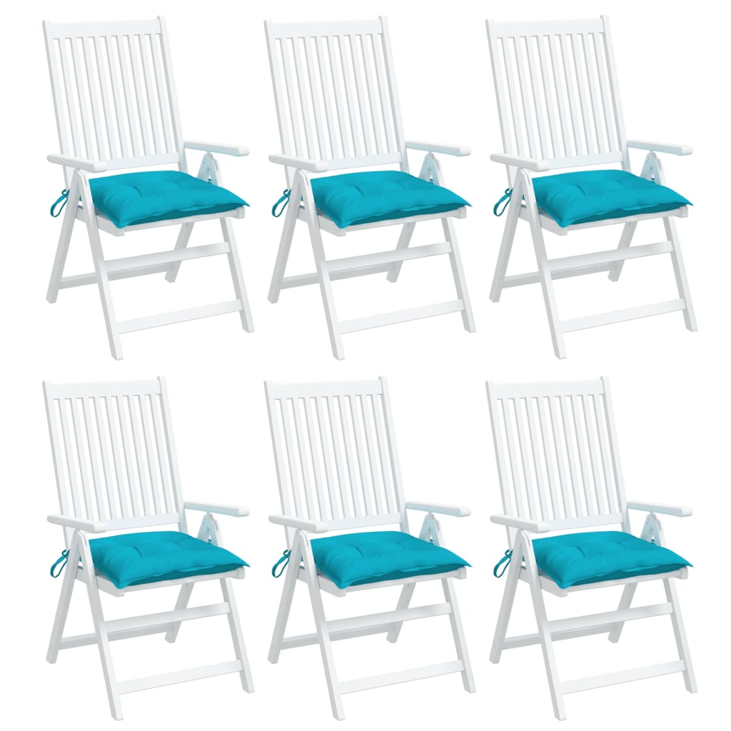Stoelkussens 6 st 50x50x7 cm stof turquoise is nu te koop bij PeponiXL, paradijselijk wonen!