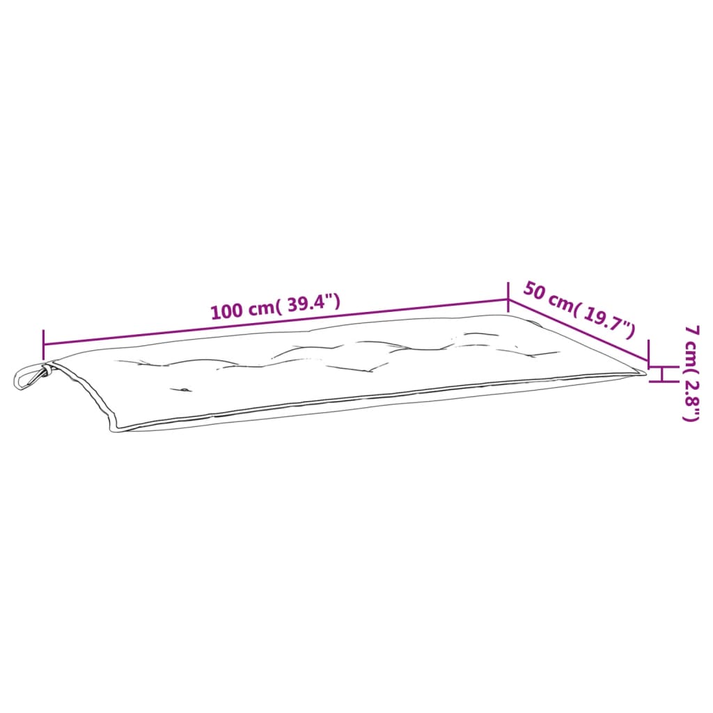Tuinbankkussen 100x50x7 cm oxford stof lichtblauw is nu te koop bij PeponiXL, paradijselijk wonen!