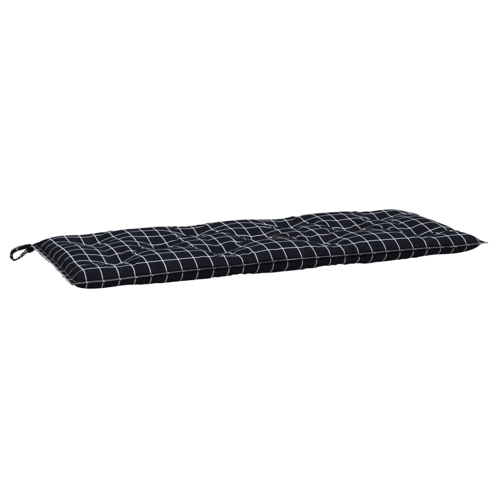 Tuinbankkussen ruitpatroon 120x50x7 cm stof zwart is nu te koop bij PeponiXL, paradijselijk wonen!