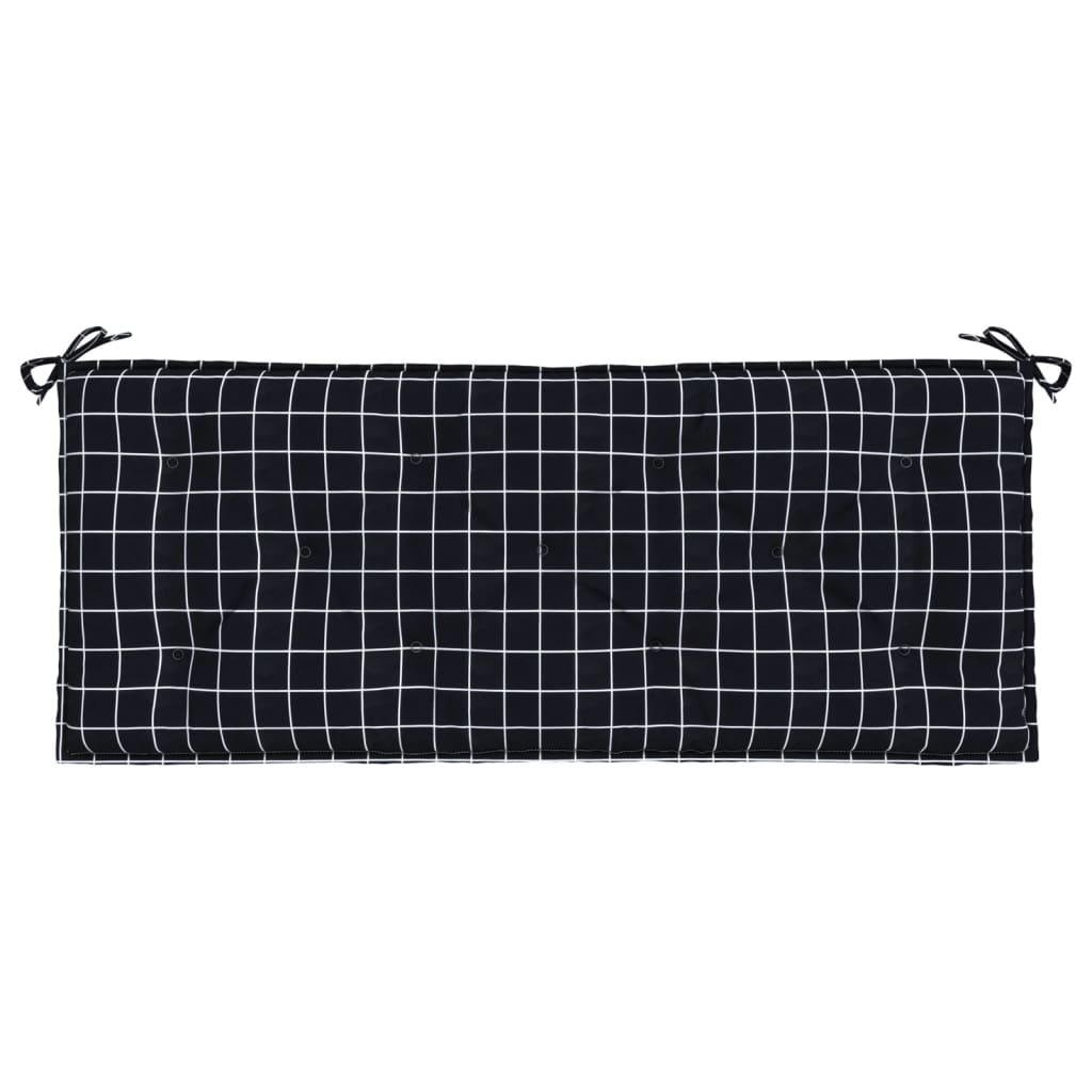 Tuinbankkussen ruitpatroon 120x50x7 cm stof zwart is nu te koop bij PeponiXL, paradijselijk wonen!