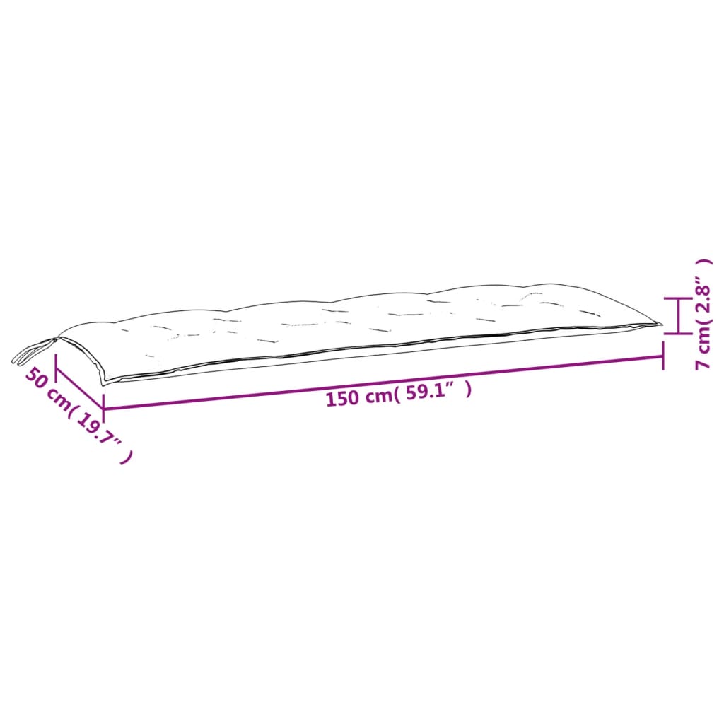 Tuinbankkussen 150x50x7 cm oxford stof grijs is nu te koop bij PeponiXL, paradijselijk wonen!