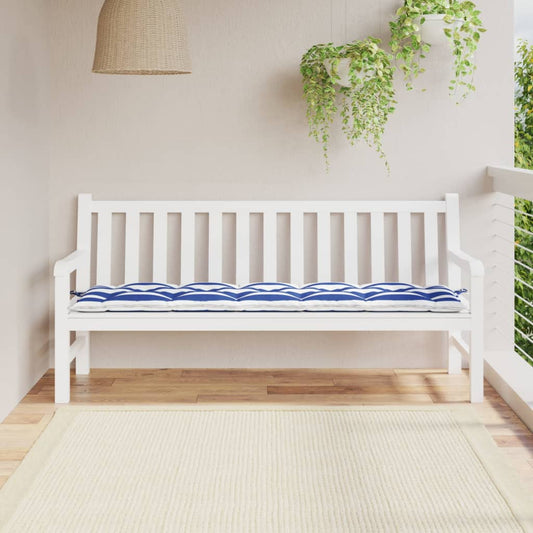 Bankkussen gestreept 180x50x7 cm stof gestreept wit en blauw is nu te koop bij PeponiXL, paradijselijk wonen!