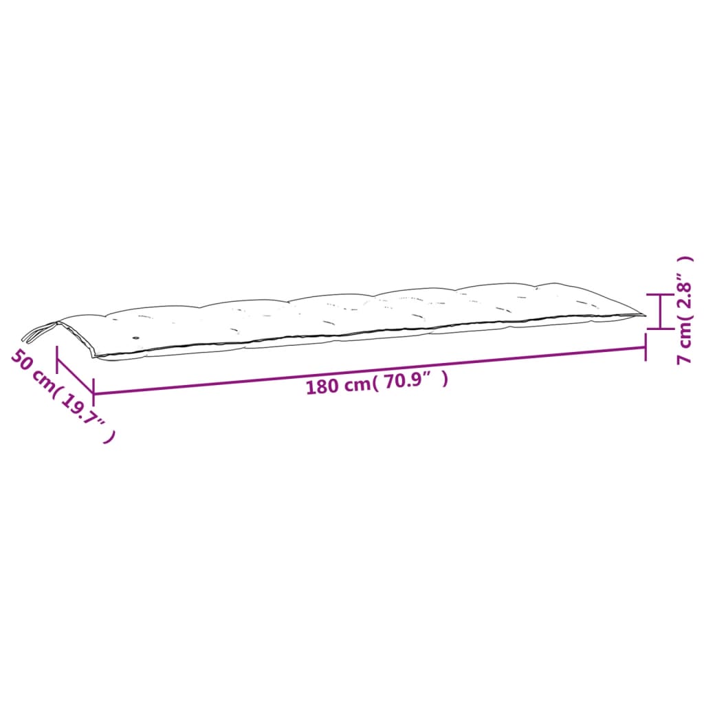 Tuinbankkussen 180x50x7 cm oxford stof bladpatroon is nu te koop bij PeponiXL, paradijselijk wonen!