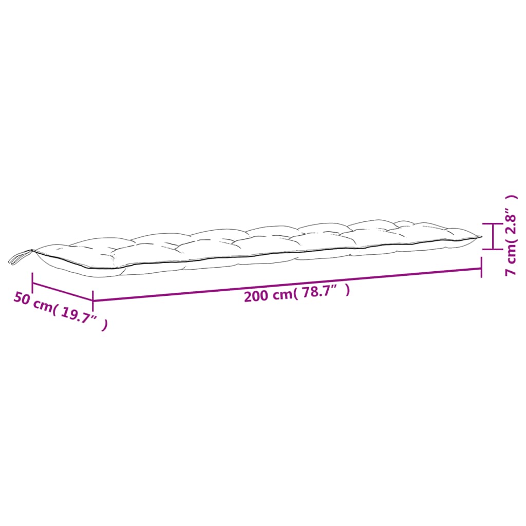 Tuinbankkussen 200x50x7 cm oxford stof antracietkleurig is nu te koop bij PeponiXL, paradijselijk wonen!