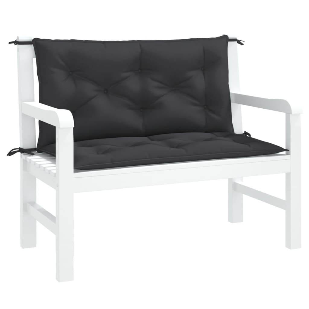 Tuinbankkussens 2 st 100x50x7 cm oxford stof zwart