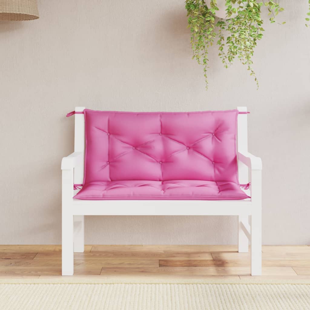 Tuinbankkussens 2 st 100x50x7 cm stof roze is nu te koop bij PeponiXL, paradijselijk wonen!