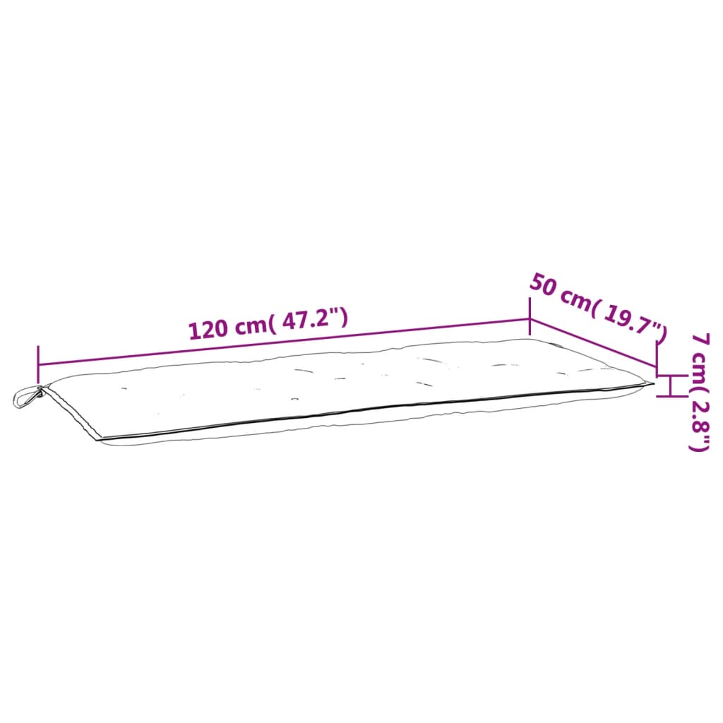 Tuinbankkussens 2 st 120x50x7 cm oxford stof crèmewit is nu te koop bij PeponiXL, paradijselijk wonen!