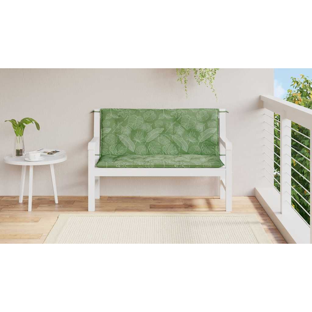 Tuinbankkussens 2 st bladpatroon 120x50x7 cm stof is nu te koop bij PeponiXL, paradijselijk wonen!