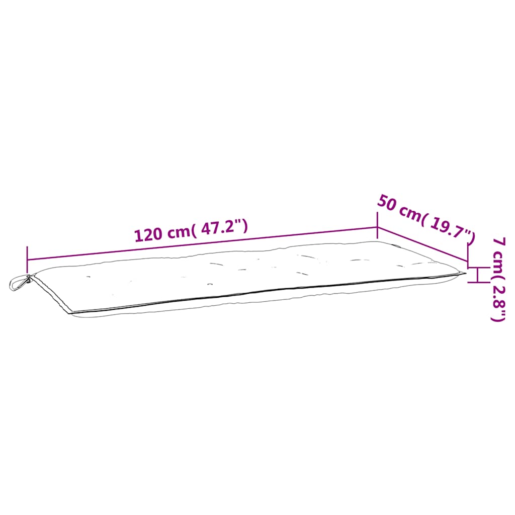 Tuinbankkussens 2 st bladpatroon 120x50x7 cm stof is nu te koop bij PeponiXL, paradijselijk wonen!
