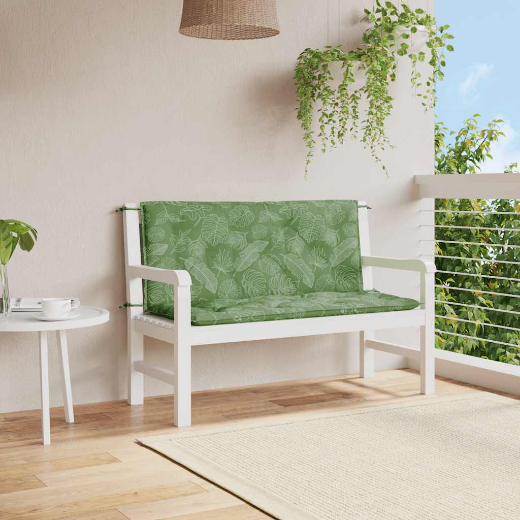 Tuinbankkussens 2 st bladpatroon 120x50x7 cm stof is nu te koop bij PeponiXL, paradijselijk wonen!