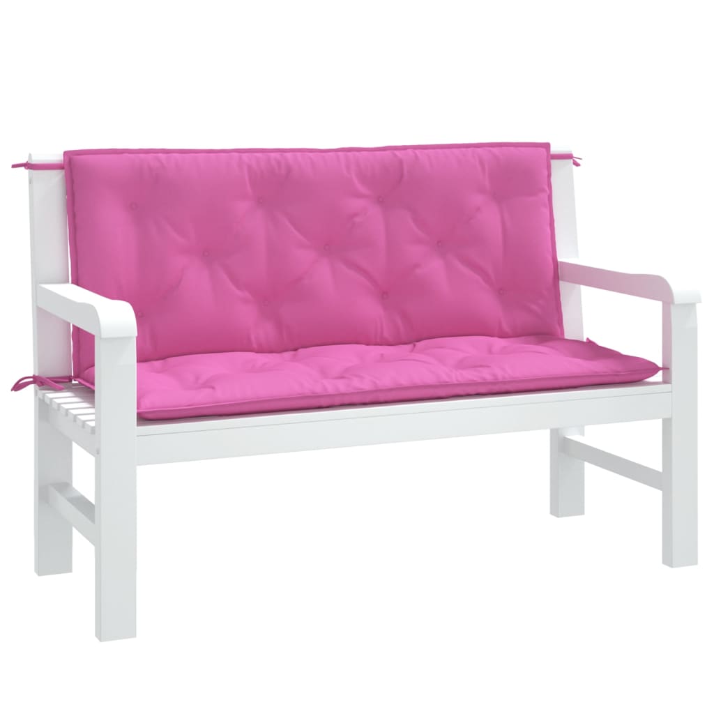 Tuinbankkussens 2 st 120x50x7 cm stof roze is nu te koop bij PeponiXL, paradijselijk wonen!