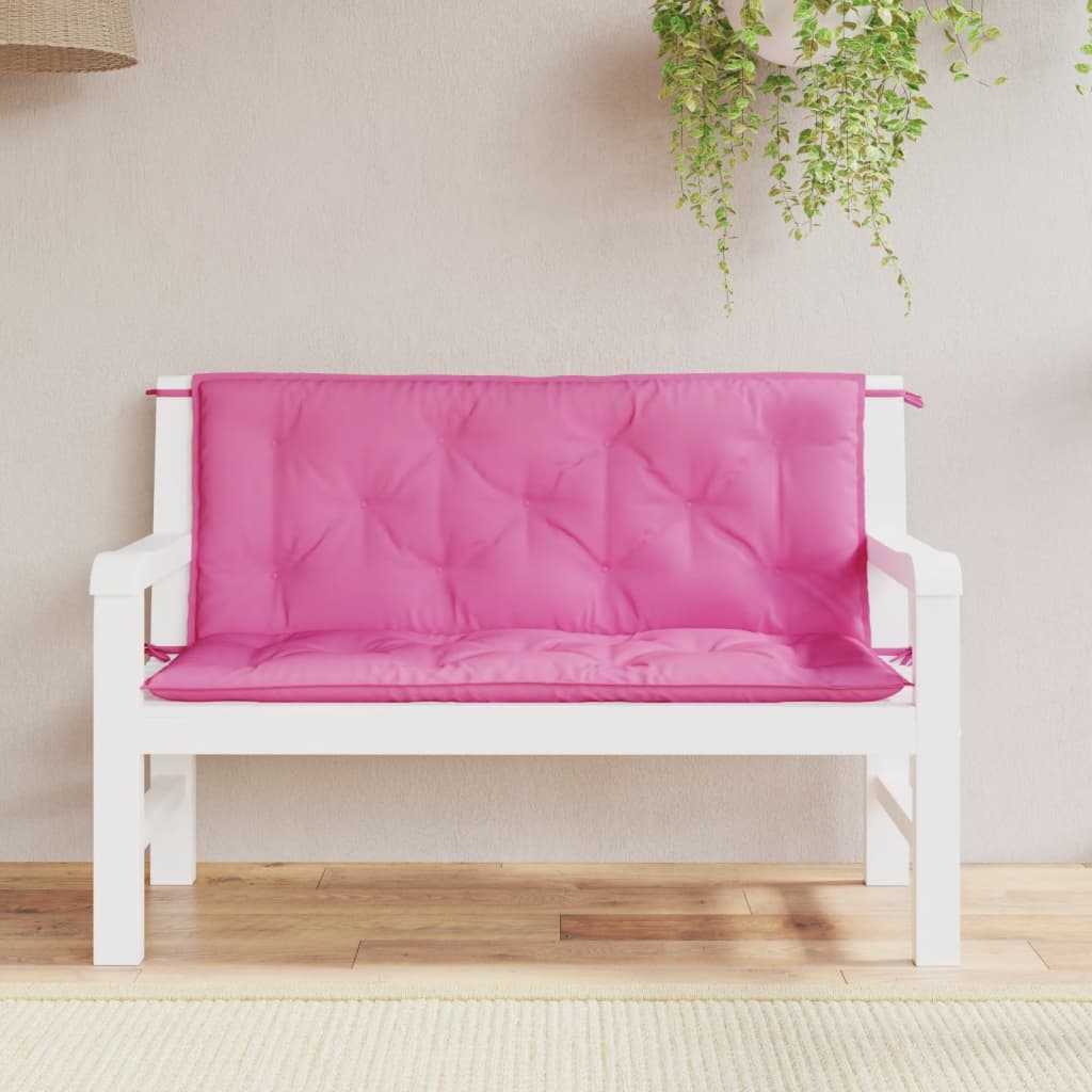 Tuinbankkussens 2 st 120x50x7 cm stof roze is nu te koop bij PeponiXL, paradijselijk wonen!