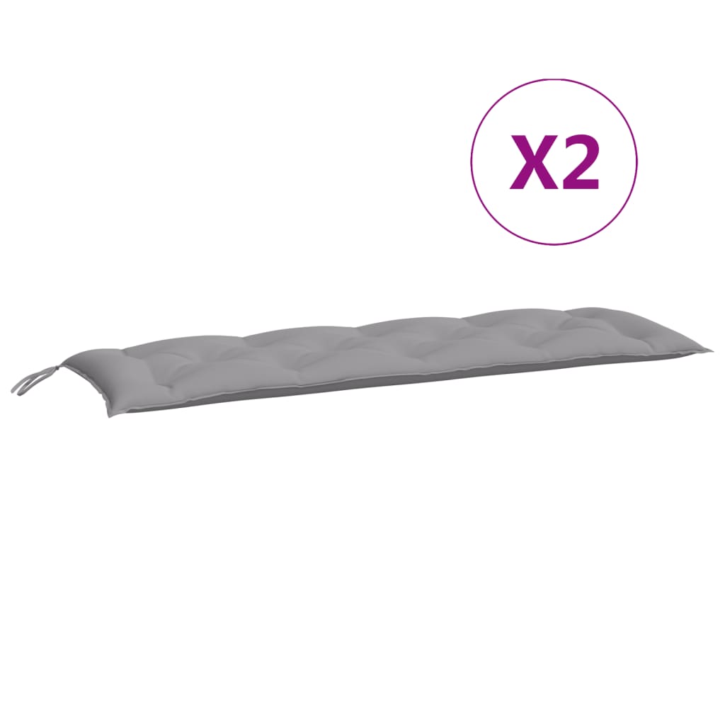 Tuinbankkussens 2 st 150x50x7 cm oxford stof grijs is nu te koop bij PeponiXL, paradijselijk wonen!