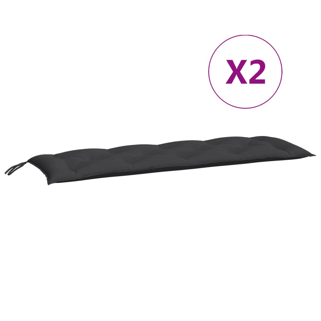 Tuinbankkussens 2 st 150x50x7 cm oxford stof zwart is nu te koop bij PeponiXL, paradijselijk wonen!