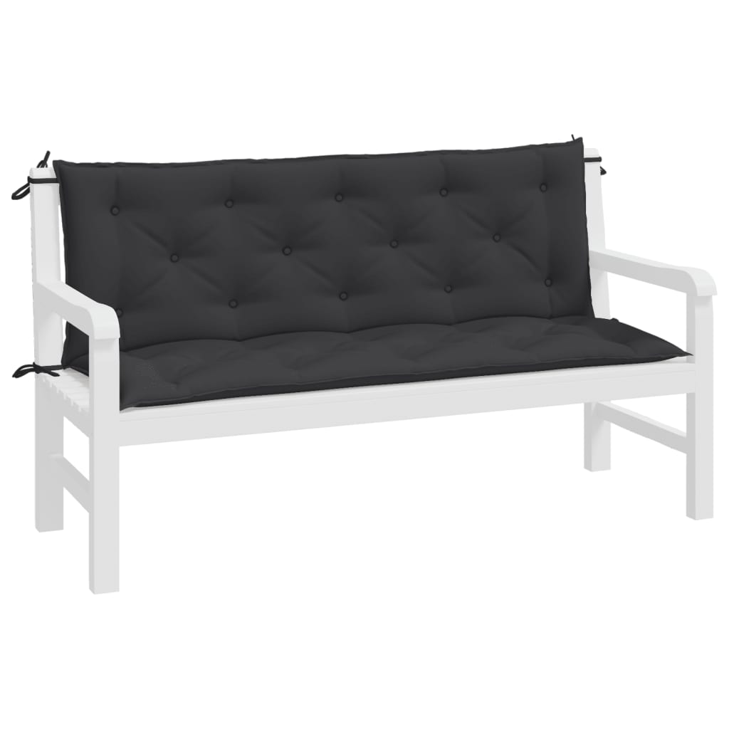 Tuinbankkussens 2 st 150x50x7 cm oxford stof zwart is nu te koop bij PeponiXL, paradijselijk wonen!