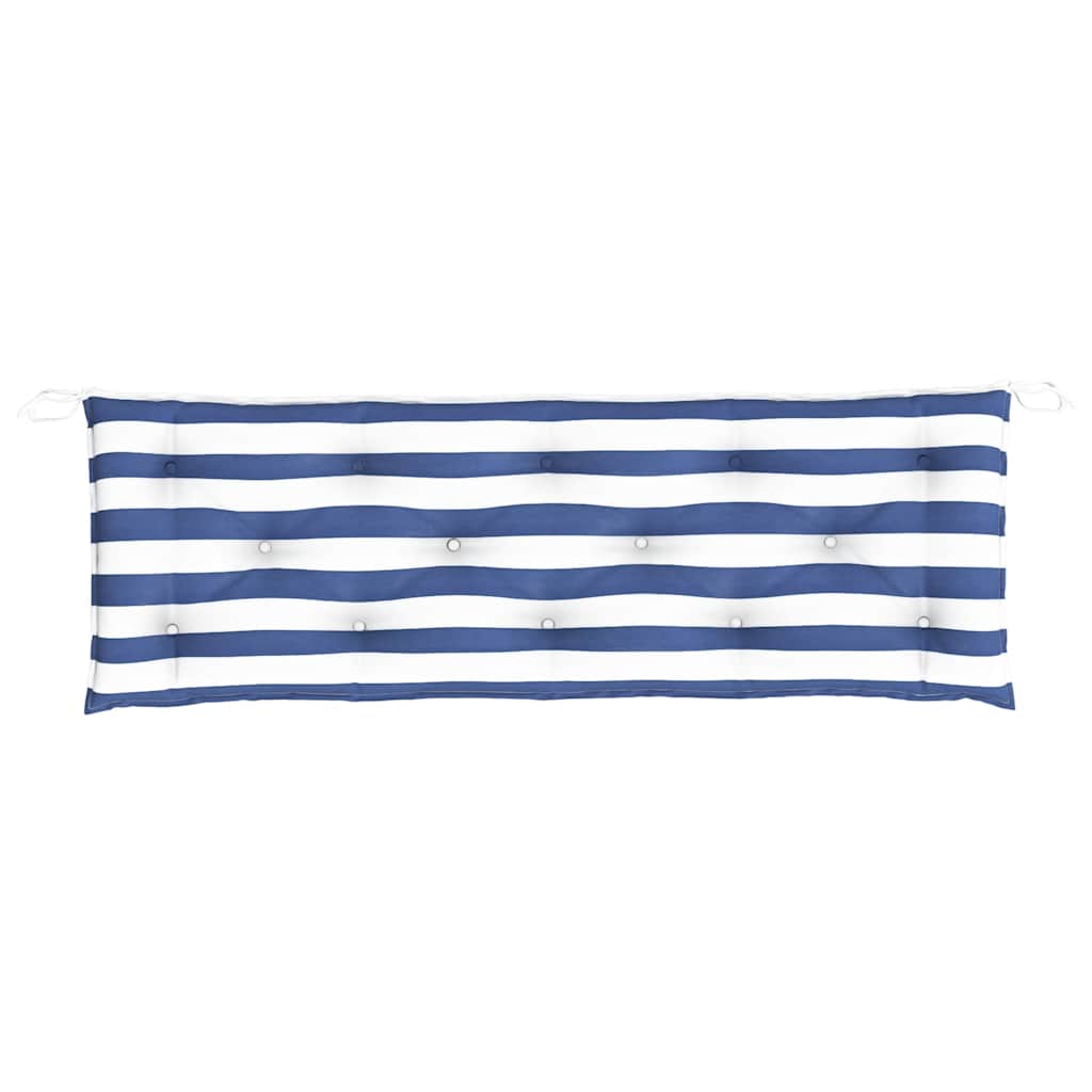 Tuinbankkussens 2 st gestreept 150x50x7 cm stof wit en blauw is nu te koop bij PeponiXL, paradijselijk wonen!