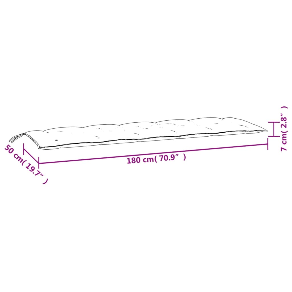 Tuinbankkussens 2 st 180x50x7 cm oxford stof lichtblauw is nu te koop bij PeponiXL, paradijselijk wonen!