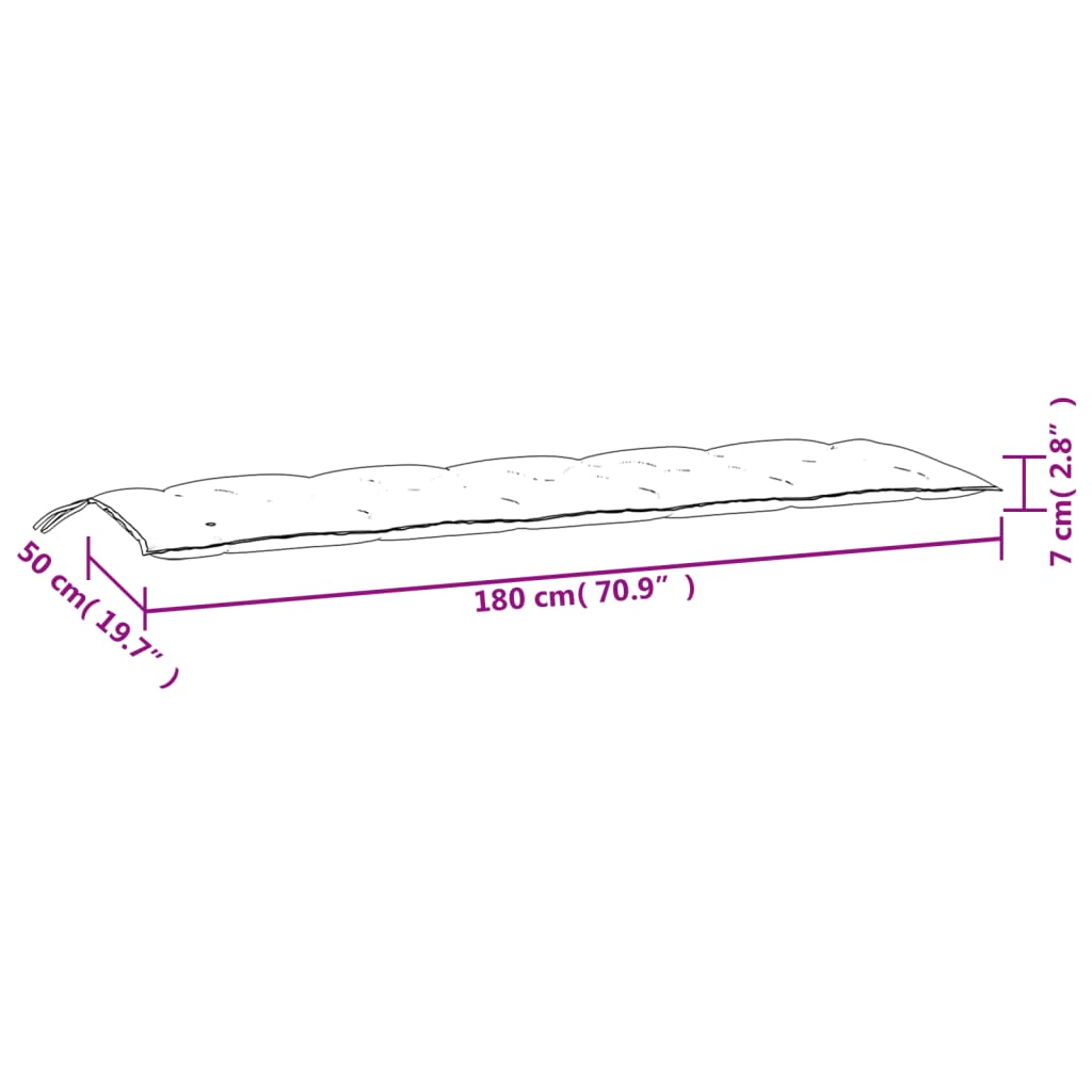 Tuinbankkussens 2 st 180x50x7 cm oxford stof groen is nu te koop bij PeponiXL, paradijselijk wonen!