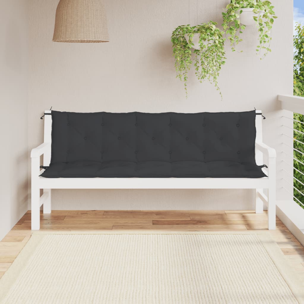 Tuinbankkussens 2 st 180x50x7 cm oxford stof zwart is nu te koop bij PeponiXL, paradijselijk wonen!