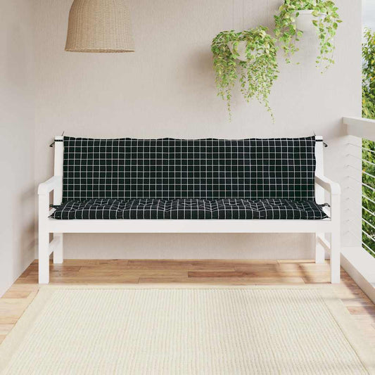 Tuinbankkussens 2 st oxford stof ruitpatroon zwart is nu te koop bij PeponiXL, paradijselijk wonen!