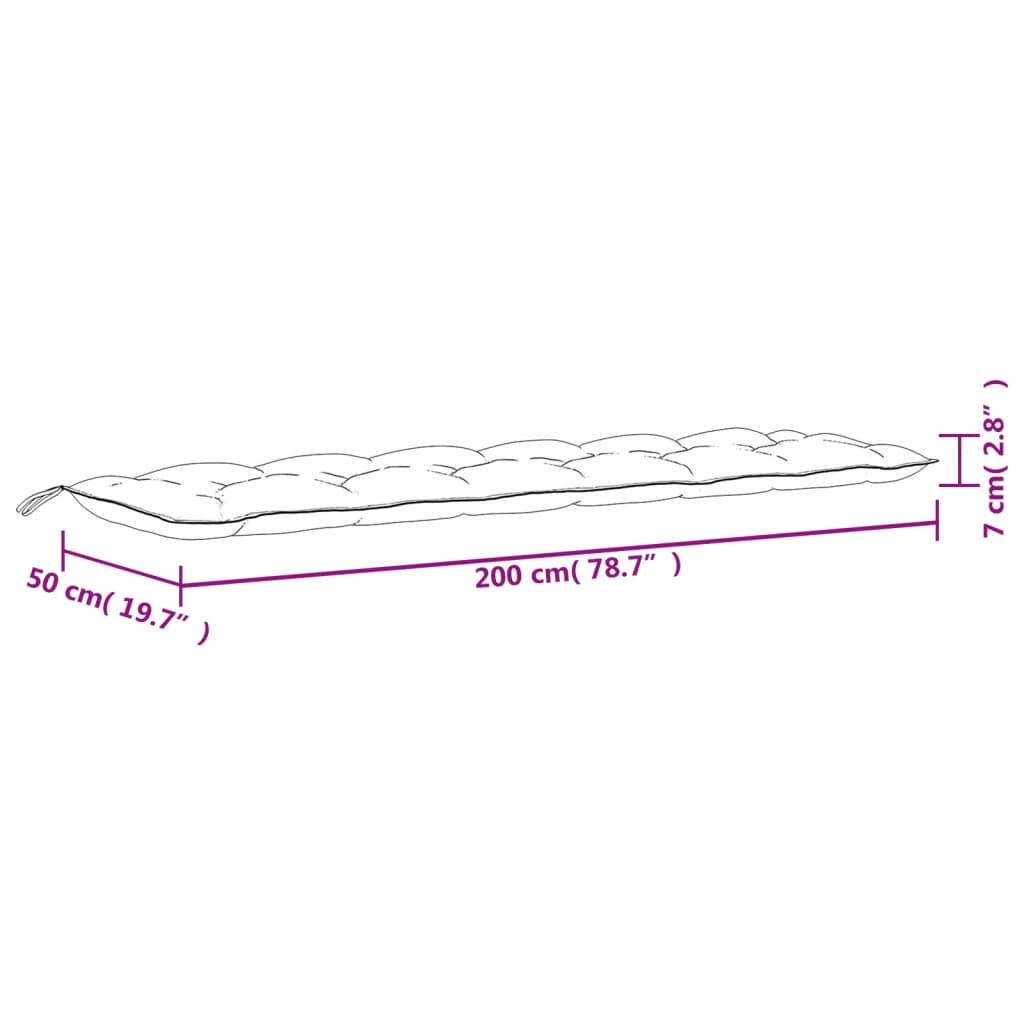 Tuinbankkussens 2 st 200x50x7 cm oxford stof antracietkleurig is nu te koop bij PeponiXL, paradijselijk wonen!