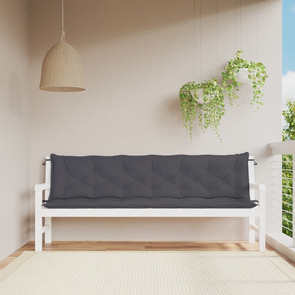 Tuinbankkussens 2 st 200x50x7 cm oxford stof antracietkleurig is nu te koop bij PeponiXL, paradijselijk wonen!