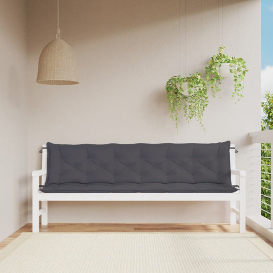 Tuinbankkussens 2 st 200x50x7 cm oxford stof antracietkleurig is nu te koop bij PeponiXL, paradijselijk wonen!