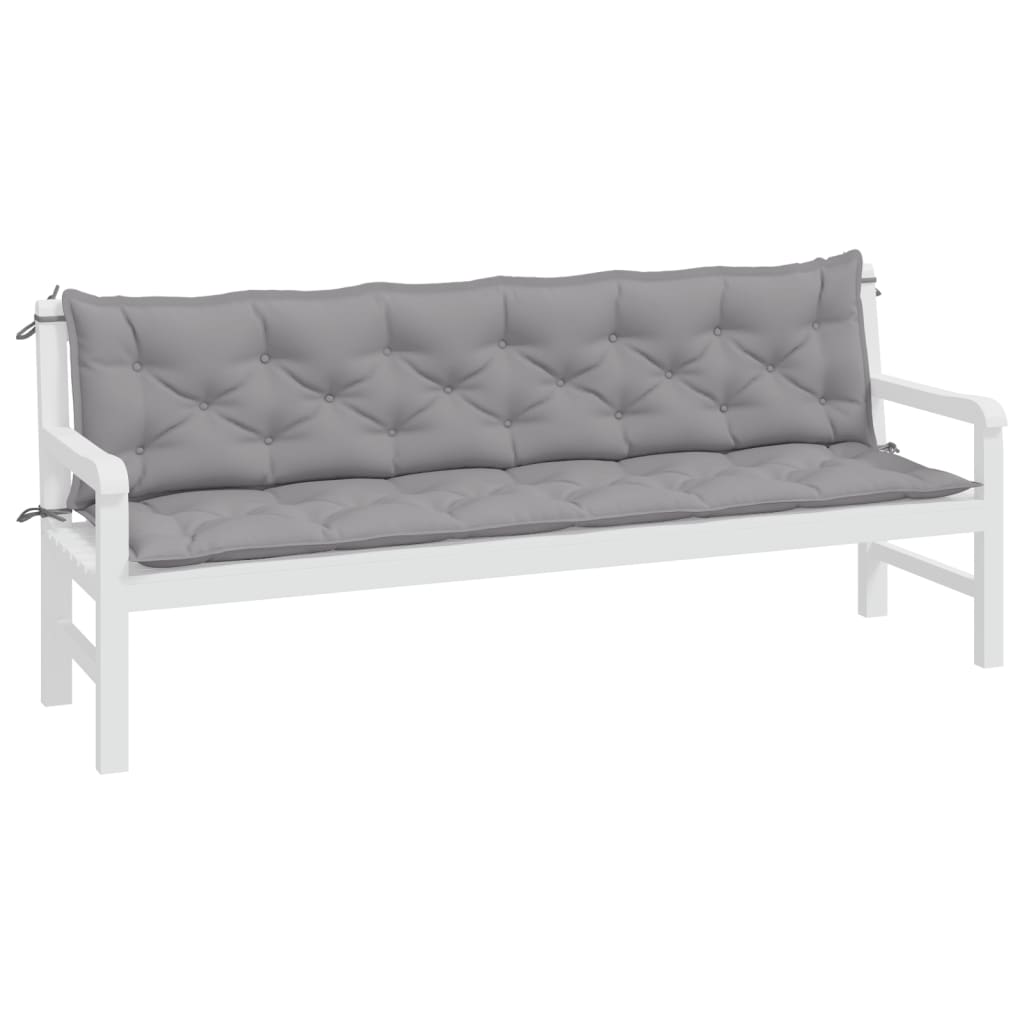 Tuinbankkussens 2 st 200x50x7 cm oxford stof grijs is nu te koop bij PeponiXL, paradijselijk wonen!