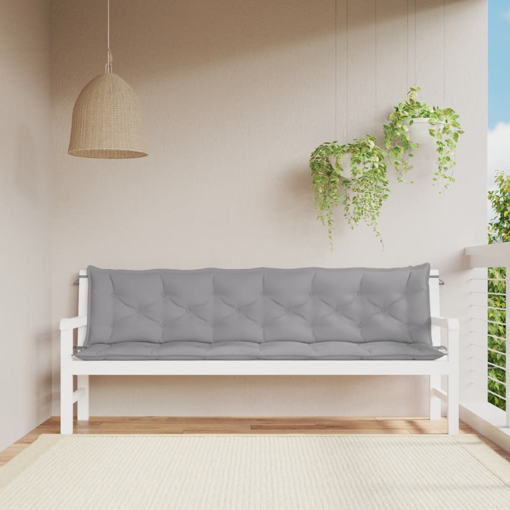 Tuinbankkussens 2 st 200x50x7 cm oxford stof grijs is nu te koop bij PeponiXL, paradijselijk wonen!