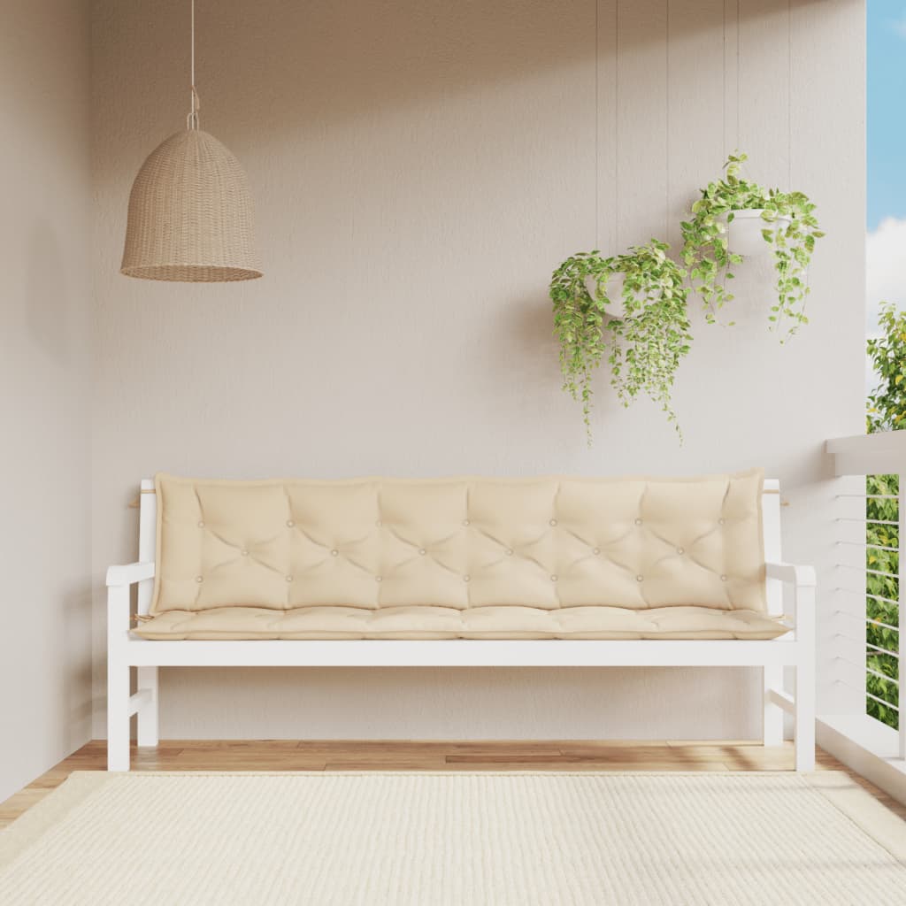 Tuinbankkussens 2 st 200x50x7 cm oxford stof beige is nu te koop bij PeponiXL, paradijselijk wonen!