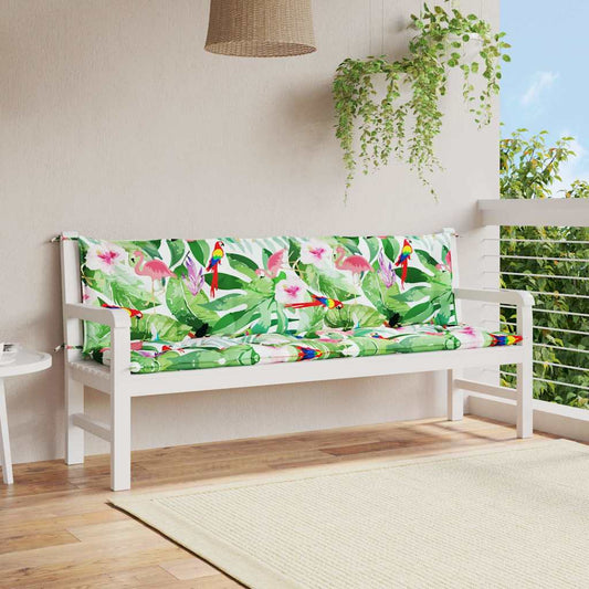 Tuinbankkussens 2 st 200x50x7 cm stof meerkleurig is nu te koop bij PeponiXL, paradijselijk wonen!