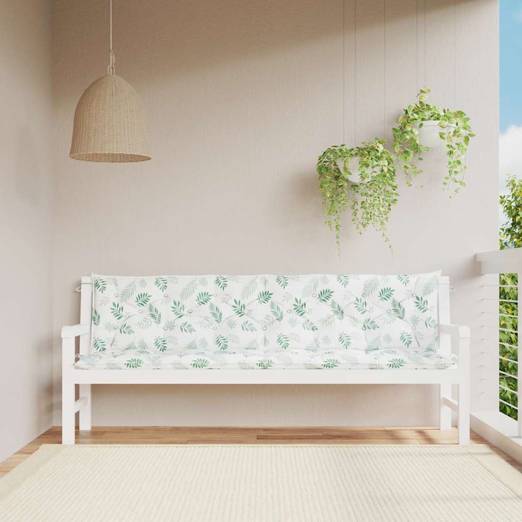 Tuinbankkussens 2 st bladpatroon 200x50x7 cm stof is nu te koop bij PeponiXL, paradijselijk wonen!