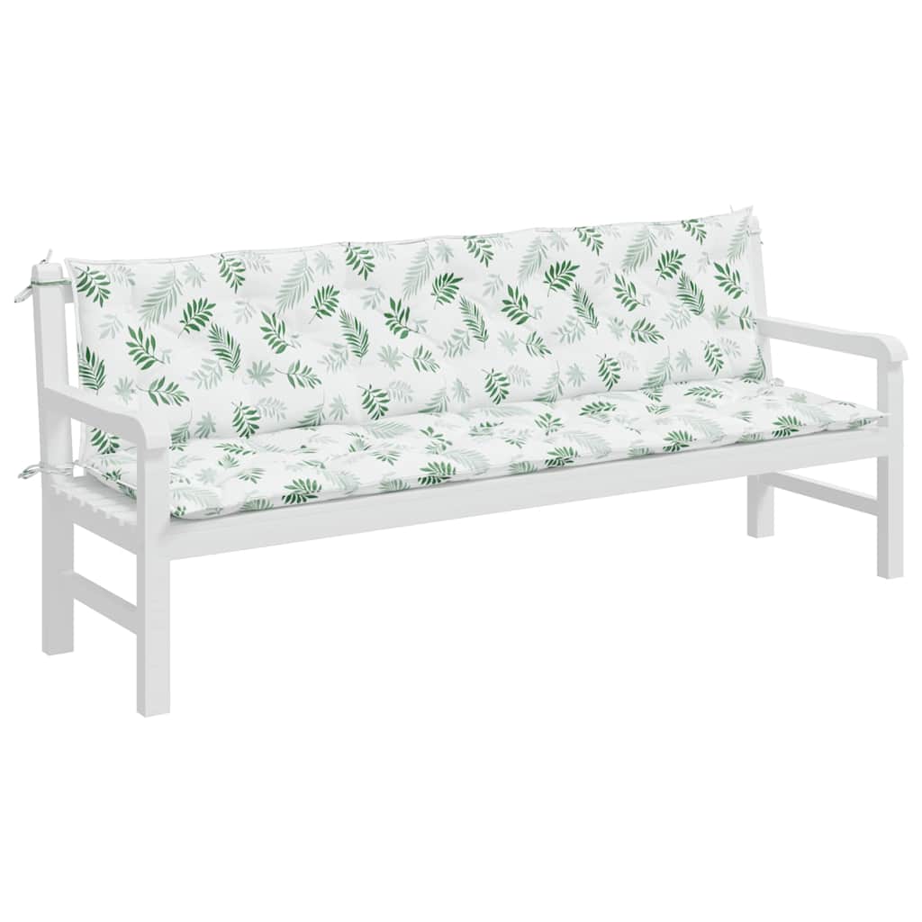 Tuinbankkussens 2 st bladpatroon 200x50x7 cm stof is nu te koop bij PeponiXL, paradijselijk wonen!