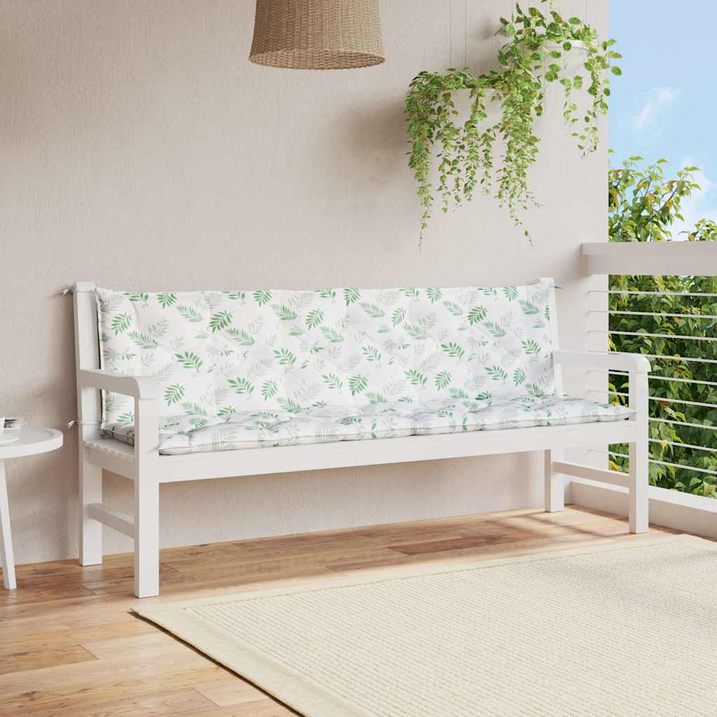 Tuinbankkussens 2 st bladpatroon 200x50x7 cm stof is nu te koop bij PeponiXL, paradijselijk wonen!