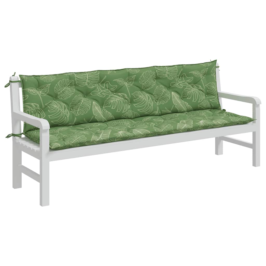 Tuinbankkussens 2 st bladpatroon 200x50x7 cm stof is nu te koop bij PeponiXL, paradijselijk wonen!