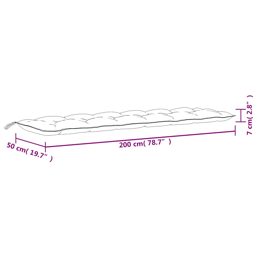 Tuinbankkussens 2 st bladpatroon 200x50x7 cm stof is nu te koop bij PeponiXL, paradijselijk wonen!