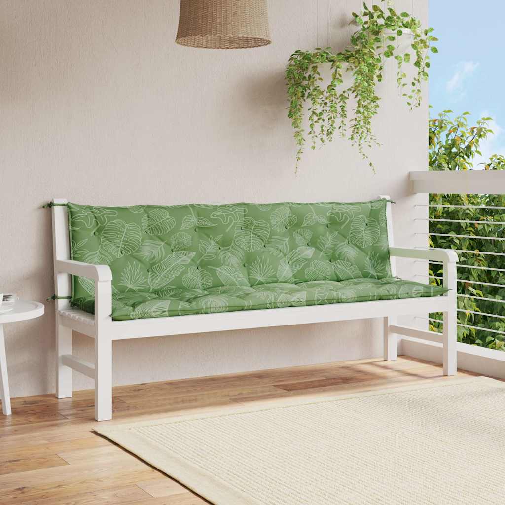 Tuinbankkussens 2 st bladpatroon 200x50x7 cm stof is nu te koop bij PeponiXL, paradijselijk wonen!
